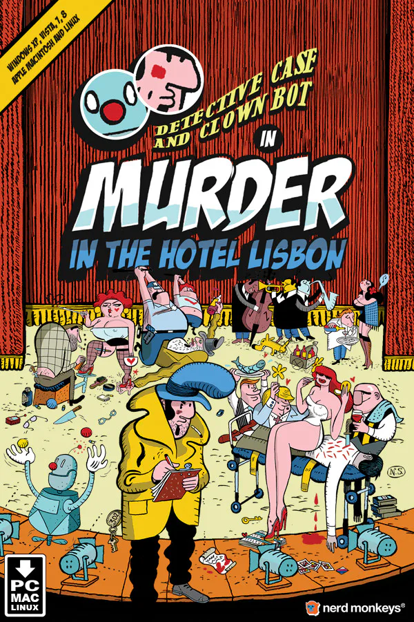 Copertina di Detective Case and Clown Bot in: Murder in The Hotel Lisbon