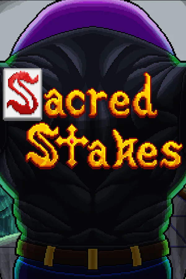 Copertina di Sacred Stakes: Starring VEINIEST DUKEM and his ludicrous blackjack skills on a holy crusade into the depths of THE gambling hell itself