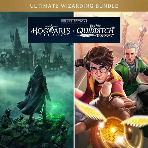 Copertina di Hogwarts Legacy + Harry Potter: Campioni di Quidditch pacchetto edizioni Deluxe