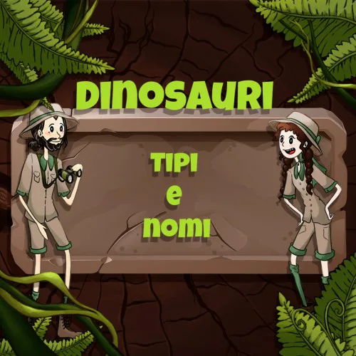 Copertina di Dinosauri: Tipi e nomi