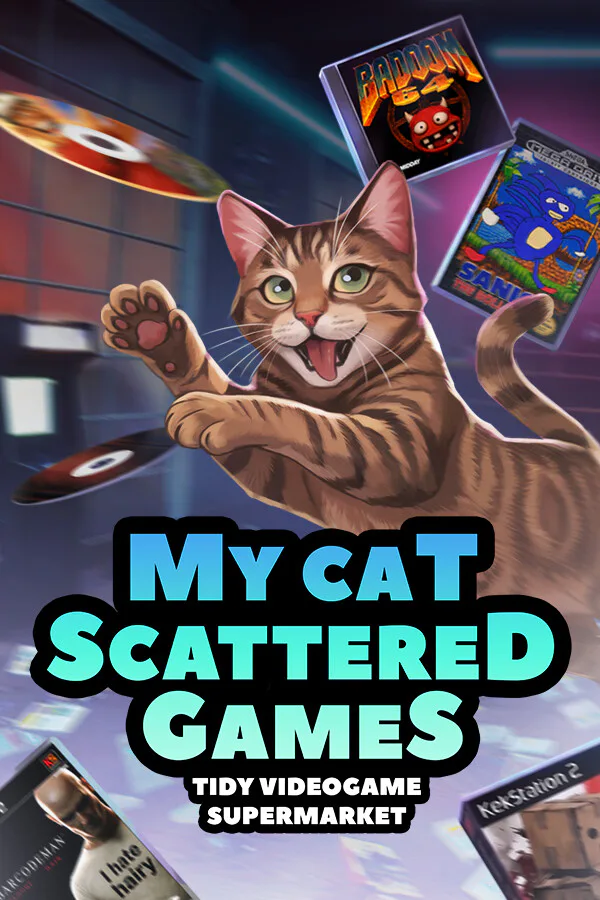 Copertina di MY CAT SCATTERED GAMES: Tidy Videogame Supermarket