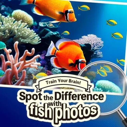 Copertina di Train Your Brain! Spot the Difference with fish photos