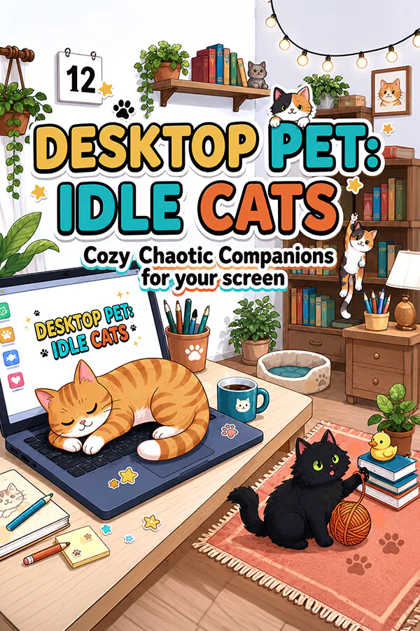 Copertina di Desktop Pet: Idle Cats Cozy Chaotic Companions for your screen