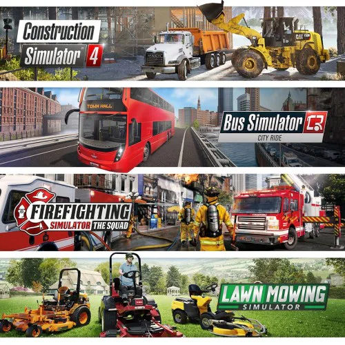 Copertina di Simulation Platinum Bundle: Bus Construction Firefighting Lawn Mowing