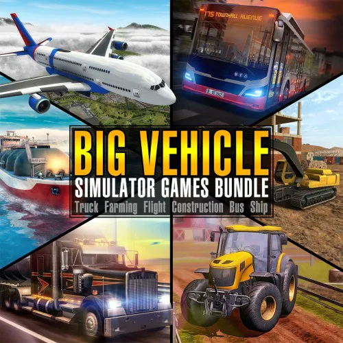 Copertina di Big Vehicle Simulator Games Bundle - Truck Farming Flight Construction Bus Ship