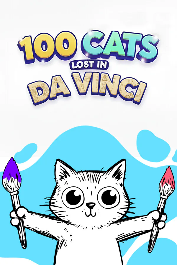 Copertina di 100 Cats Lost in Da Vinci Find & Color