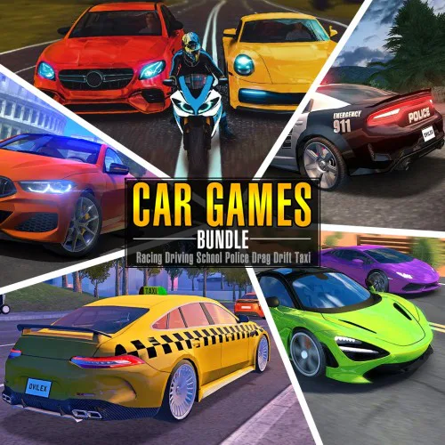 Copertina di Car Games Bundle - Racing Driving School Police Drag Drift Taxi