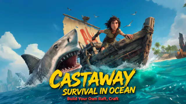 Copertina di Castaway Survival In Ocean: Build Your Own Raft, Craft
