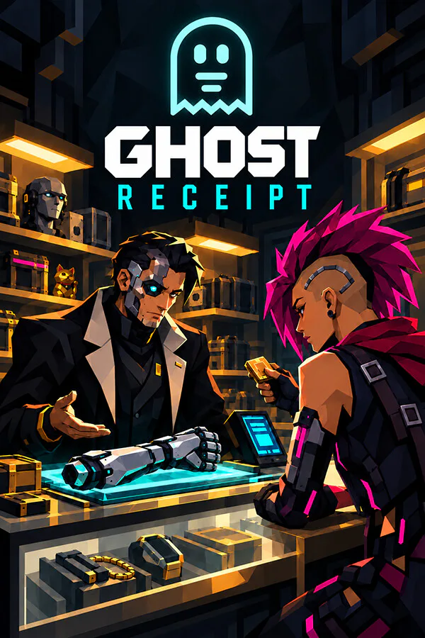 Copertina di Ghost Receipt - A Cyberpunk Pawnshop Simulator