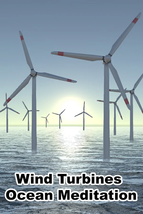 Copertina di Wind Turbines Ocean Meditation