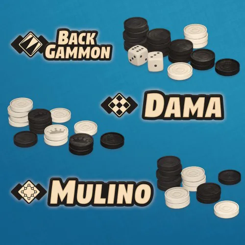 Copertina di Collezione di giochi 3in1: Backgammon + Dama + Mulino