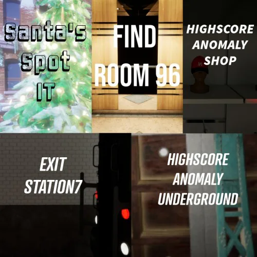 Copertina di Santa's Spot It + Exit Station 7 + Find Room 96 +HighScore Anomaly Shop +HighScore Anomaly Underground