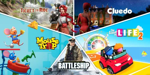 Copertina di Classic Board Game Bundle - Ticket to Ride, Cluedo, Topini in trappola, Affonda la Flotta and Il Gioco Della Vita 2