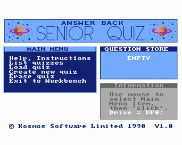 Copertina di Answer Back: Senior Quiz