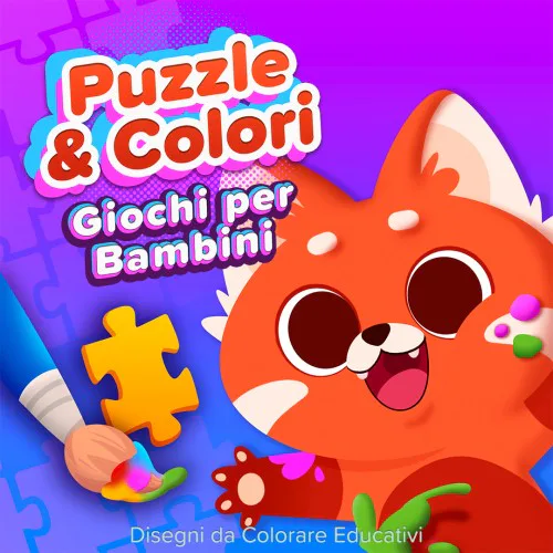Copertina di Puzzle & Colori Giochi per Bambini Disegni da Colorare Educativi