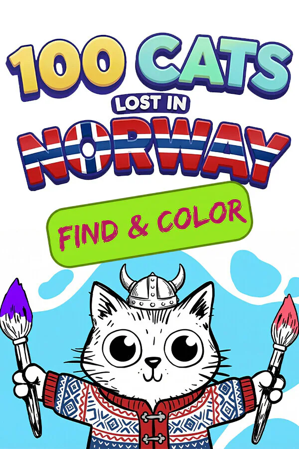 Copertina di 100 Cats Lost in Norway Find & Color