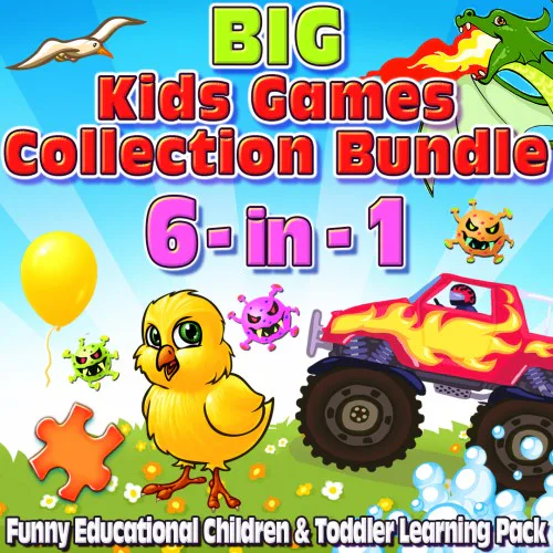 Copertina di Big Kids Games Collection Bundle 6-in-1 Funny Educational Children & Toddler Learning Pack