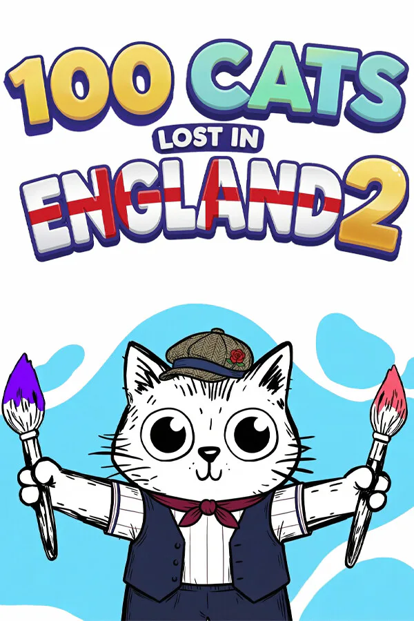 Copertina di 100 Cats Lost In England 2 Find & Color