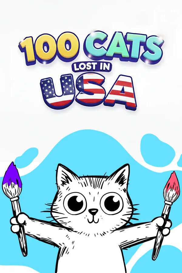 Copertina di 100 Cats Lost In USA Find & Color